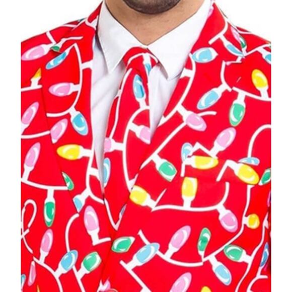 🎄 Tipsy Elves Power Hour Christmas Lights Red Novelty Holiday Party Tie NEW - Picture 1 of 3